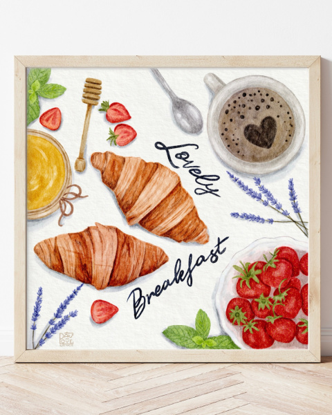 Plakat Lovely Breakfast zdjęcie główne w rozmiarze 30x30