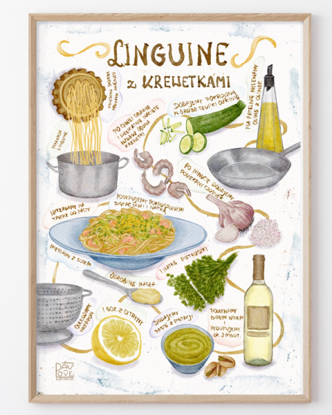 Plakat Linguine  z krewetkami - zdjęcie główne w rozmiarze A4